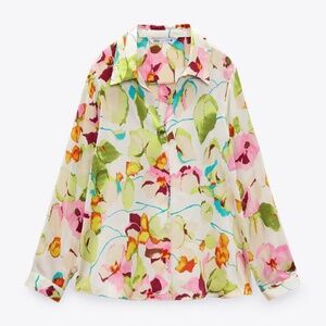 Zara Satin Floral Blouse